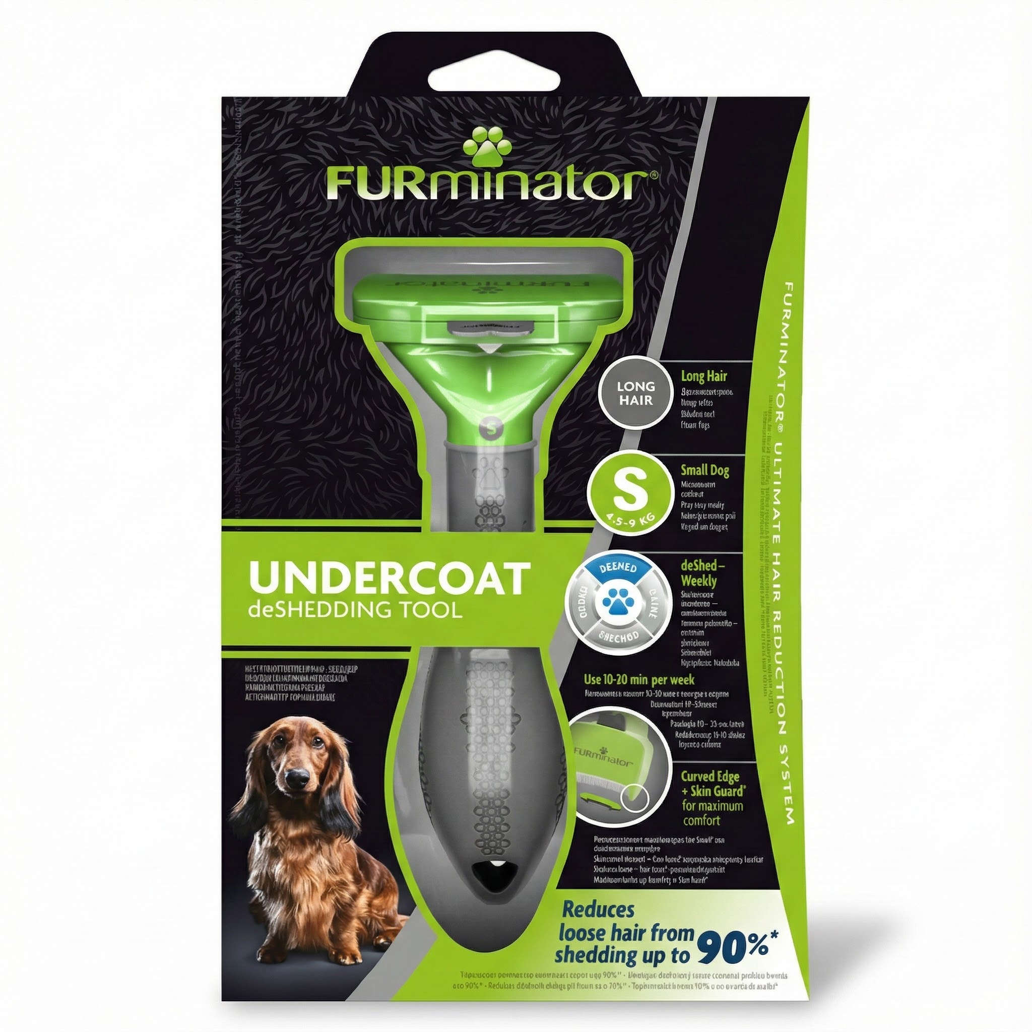 Furminator Undercoat شانه سگ نژاد کوچک مو بلند [S]